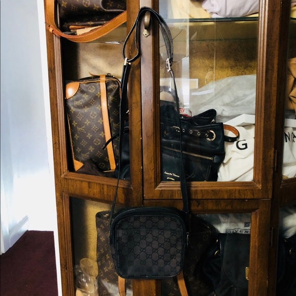 Authentic Gucci Mini Sling Bag Black Canvas